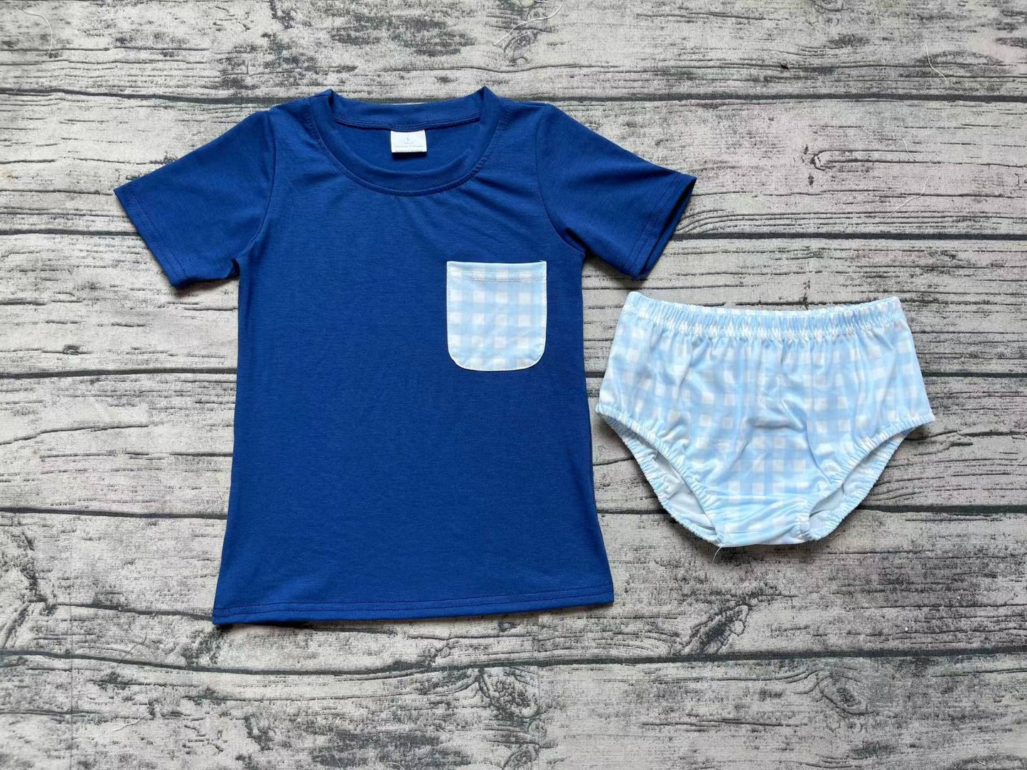 Baby Boys Navy Pocket Top Bummies Clothes Sets Preorder