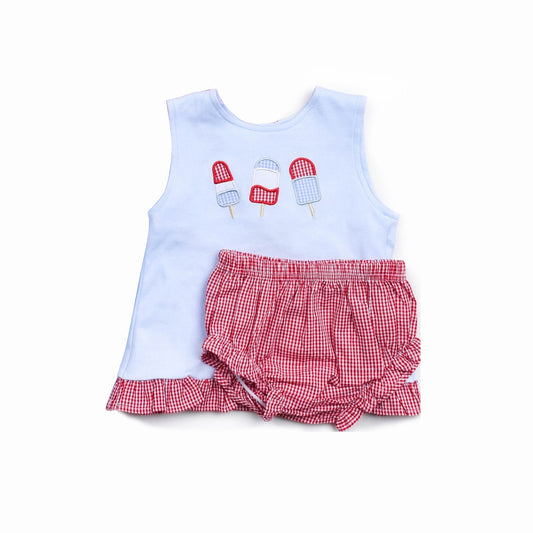 Baby Girls 4th Of July Popstick Top Bummies Clothes Sets Preorder
