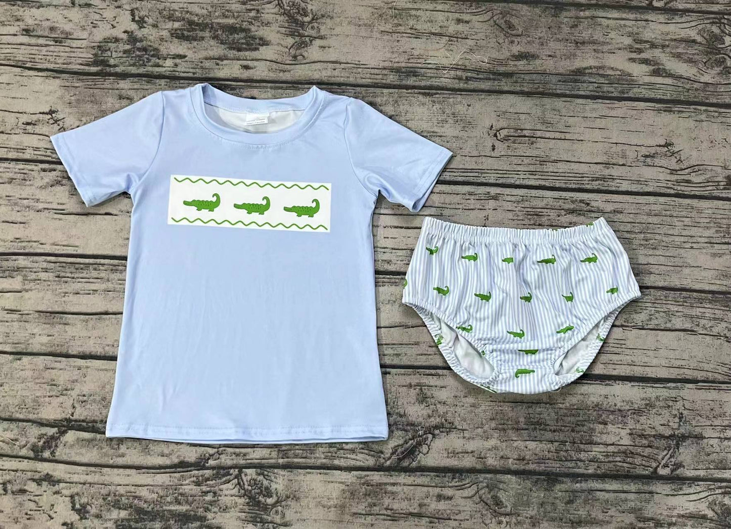 Baby Boys Crocodile Shirt Top Bummies Clothes Sets Preorder