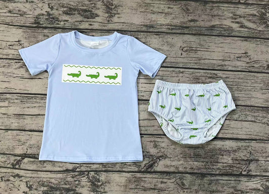 Baby Boys Crocodile Shirt Top Bummies Clothes Sets