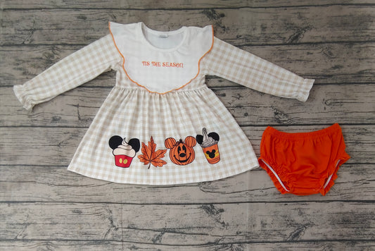 Baby Girls Halloween Cartoon Tunic Bummie Clothes Sets