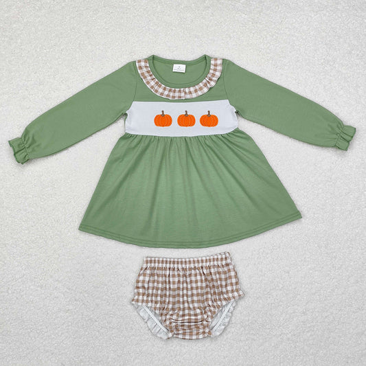 Baby Girls Fall Pumpkins Tunic Top Bummies Clothes Sets