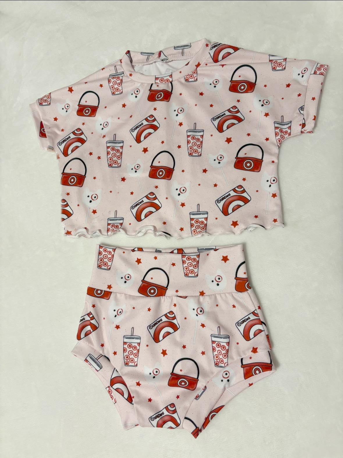 Baby Girls Red Shopping Cart Top Bummies Clothes Sets Preorder