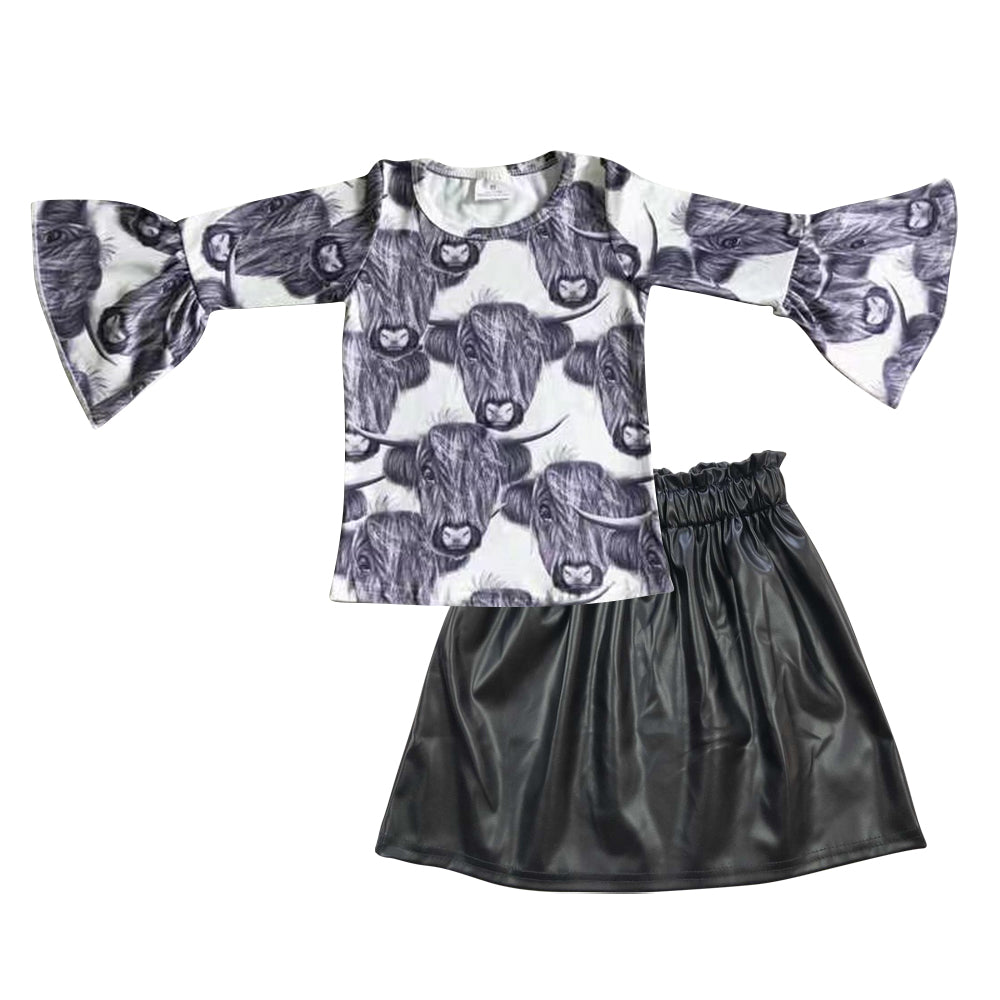Baby Girls Moody Black Pleather Skirts Sets