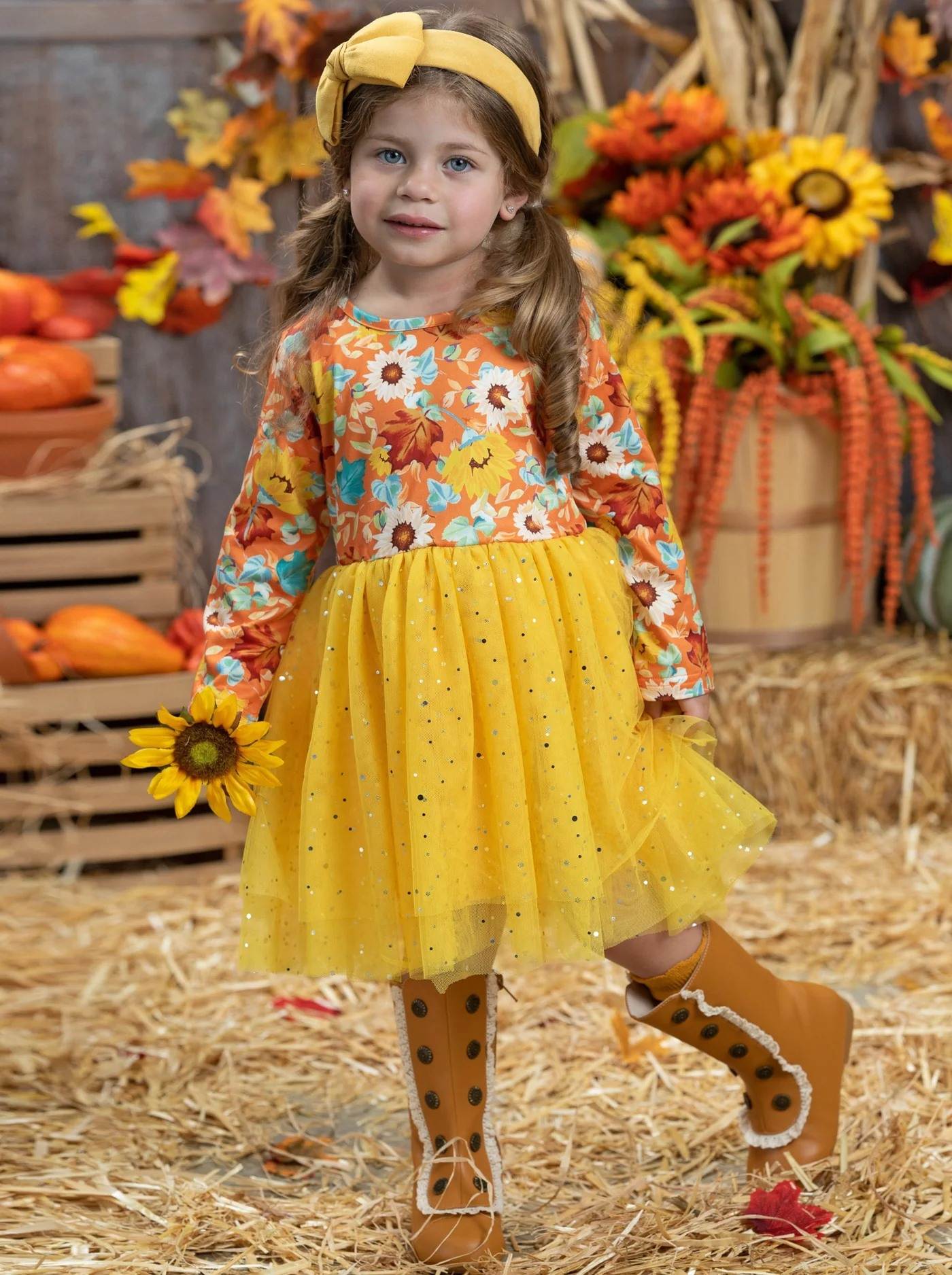 Baby Girls Floral Tutu Ruffle Knee Length Dresses preorder