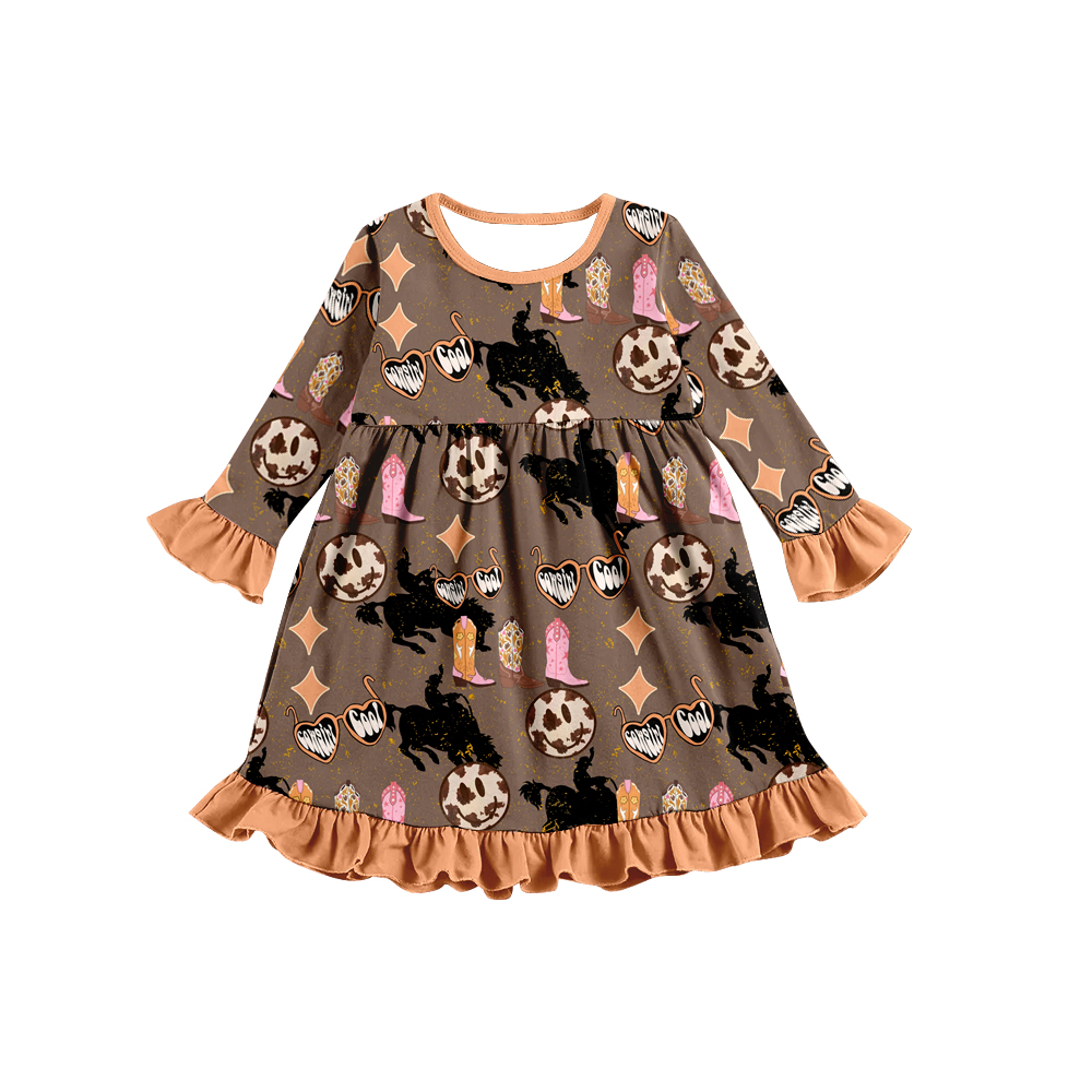 Baby Girls Western Boots Knee Length Dresses preorder