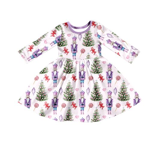 Baby Girls Purple Soldier Twirl Dresses preorder