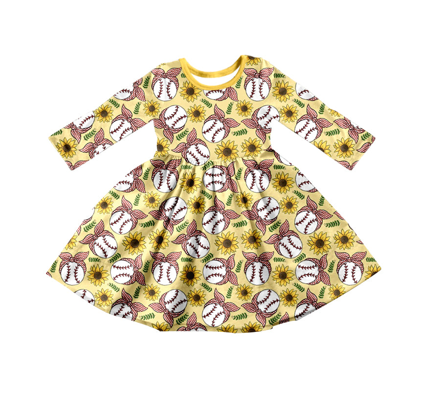 Baby Girls Long Sleeve Baseball Twirl Dresses preorder