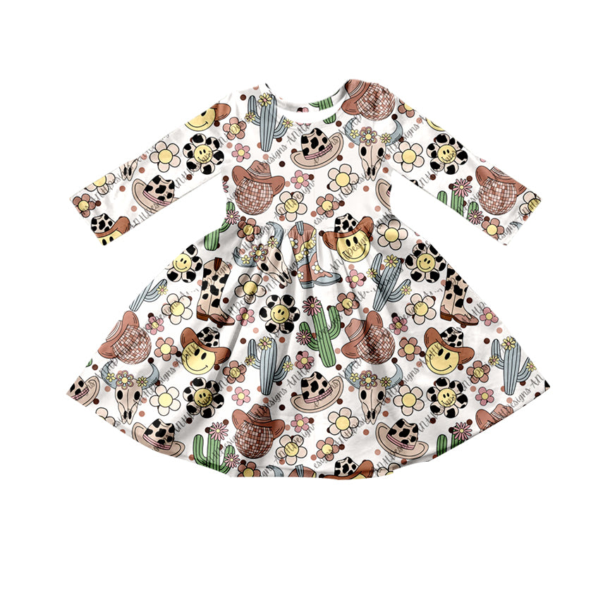 Baby Girls Wetern Flowers Disco Knee Length Dresses preorder