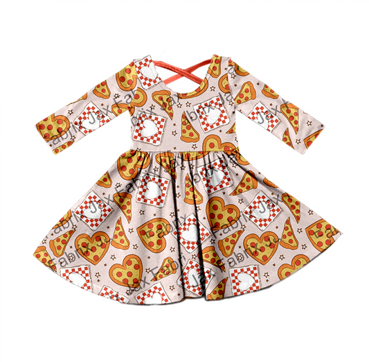 Baby Girls Hearts Pie Long Sleeve Knee Length Dresses preorder