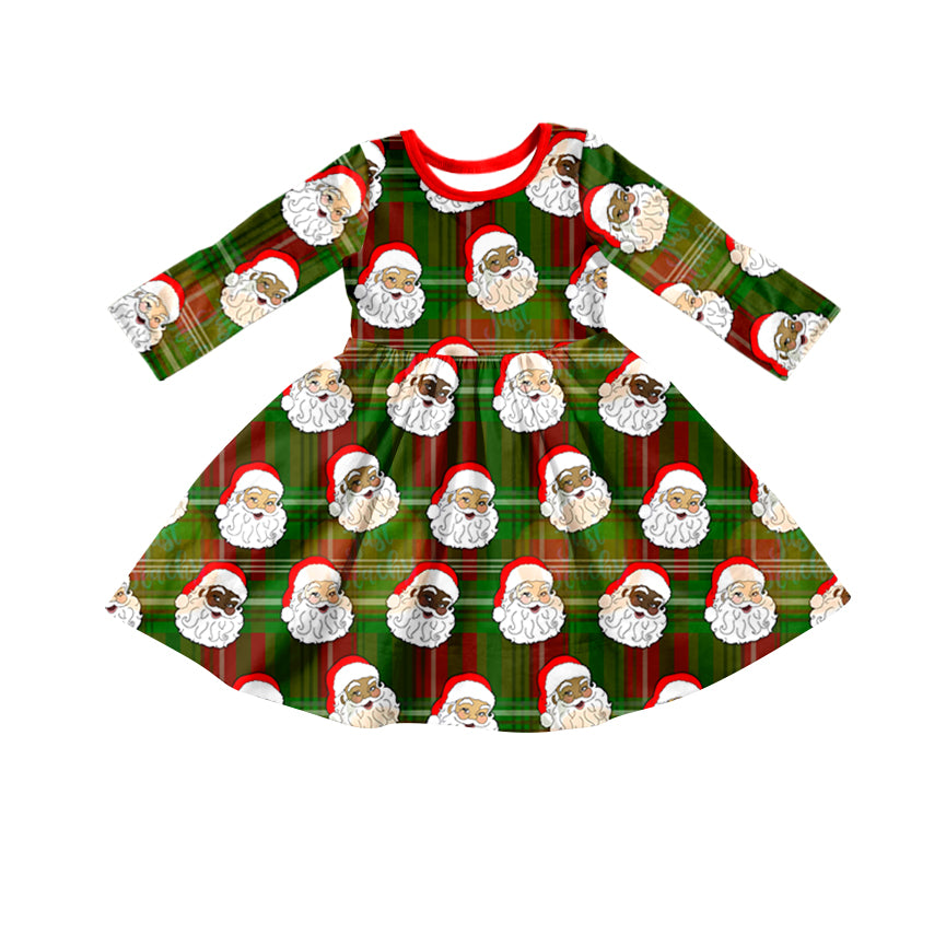 Baby Girls Christmas Santa Long Sleeve Knee Length Dresses preorder