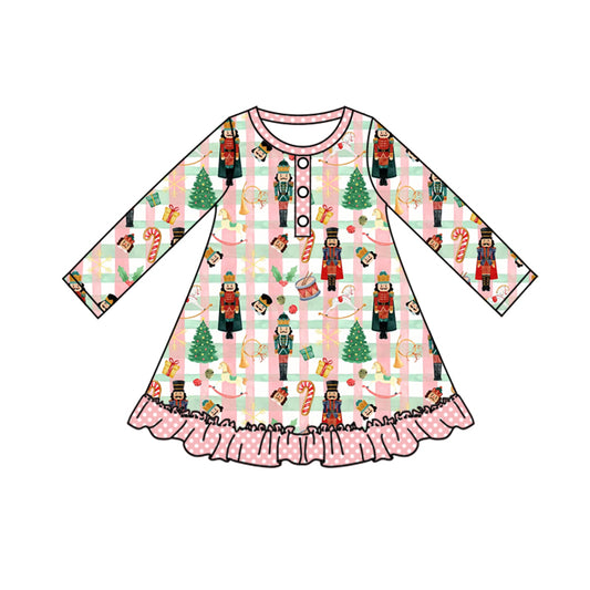 Baby Girls Christmas Tree Soldier Knee Length Dresses Preorder