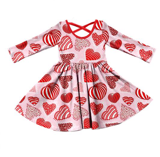 Baby Girls Valentines Hearts Pink Twirl Dresses preorder