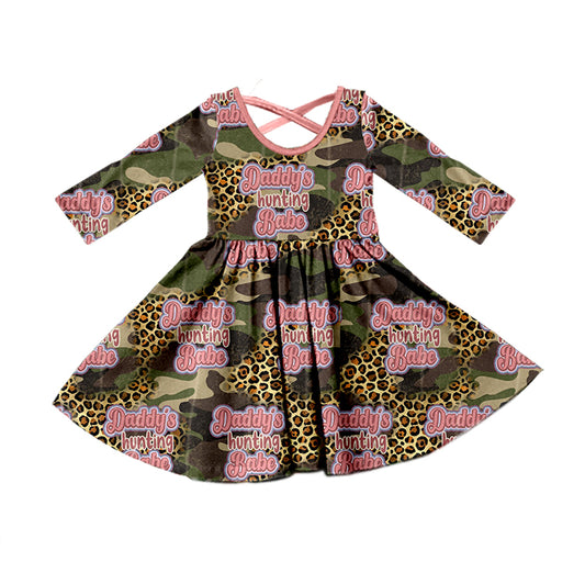 Baby Girls Daddy Hunting Babe Camo Knee Length Dresses preorder