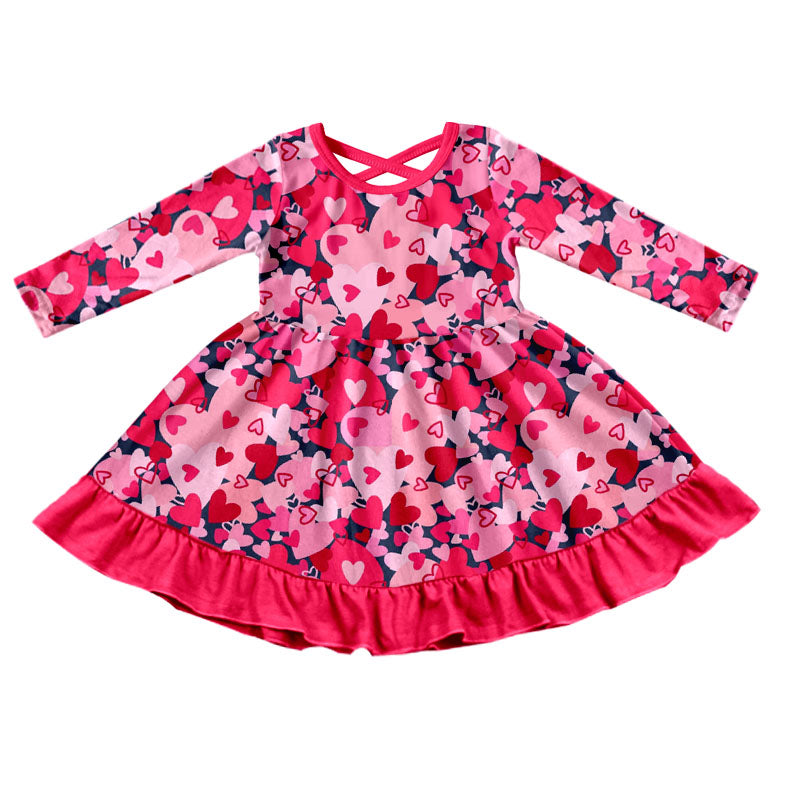 Baby Girls XOXO Red Hearts Ruffle Valentines Twirl Dresses Preorder