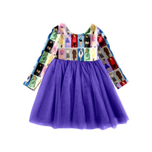 Baby Girls Purple Singer Tutu Knee Length Dresses Preorder