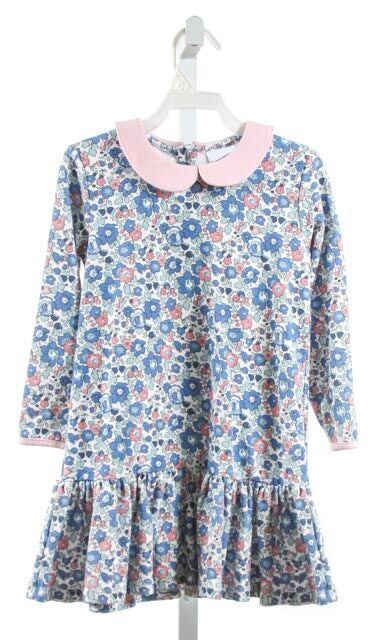 Baby Girls Blue Flowers Long Sleeve Knee Length Dresses Preorder