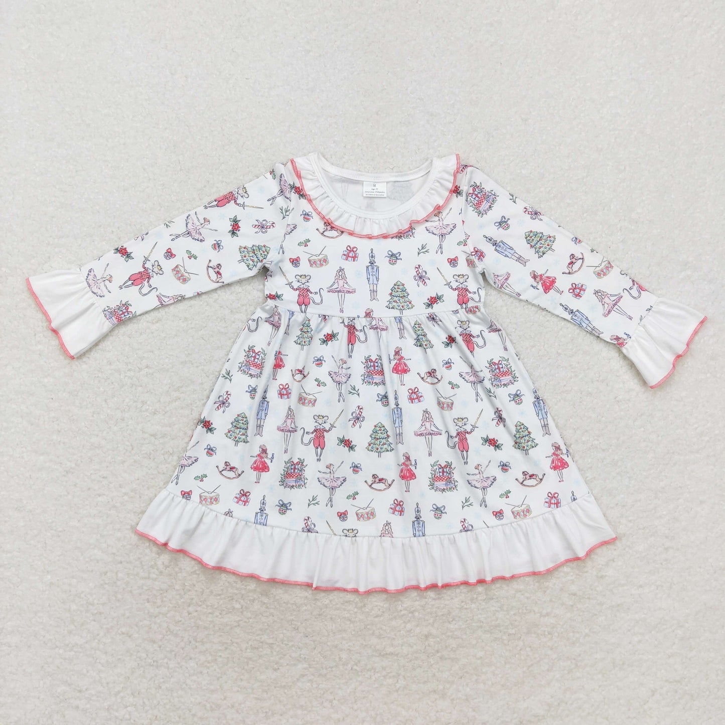 Sibling Baby Girls Christmas Frogs Deer Candy Cane Knee Length Dresses