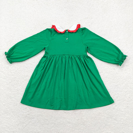 Baby Girls Christmas Tree Green Knee Length Smocked Dresses