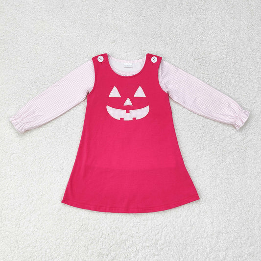 Baby Girls Pink Halloween Face 2pcs Shirt Knee Length Dresses Sets