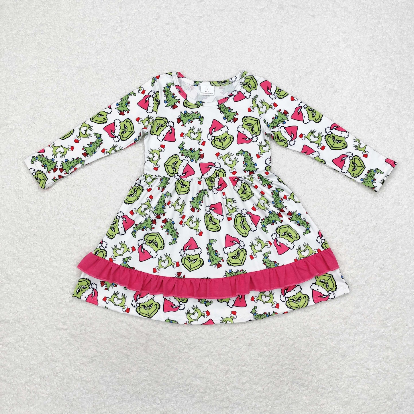 Sibling Baby Girls Christmas Frogs Deer Candy Cane Knee Length Dresses
