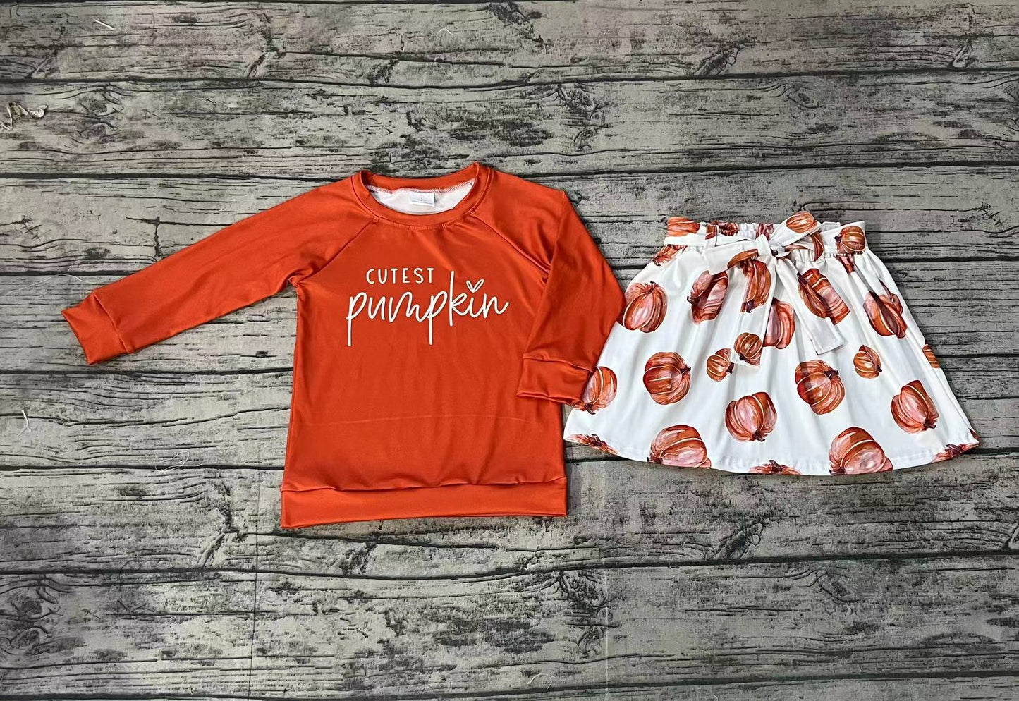 Baby Girls Cutest Pumpkin Shirt Skirts Clothes Sets