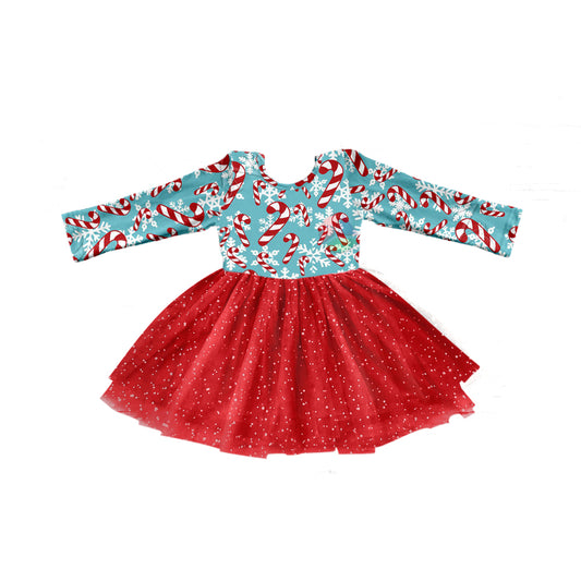 Baby Girls Christmas Candy Cane Tutu Knee Length Dresses Preorder