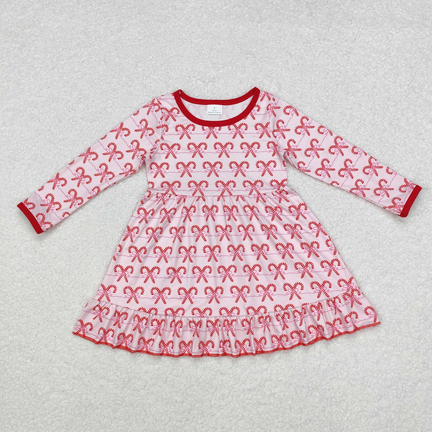 Sibling Baby Girls Christmas Frogs Deer Candy Cane Knee Length Dresses