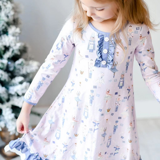 Baby Girls Christmas Blue Soldier Knee Length Dresses Preorder