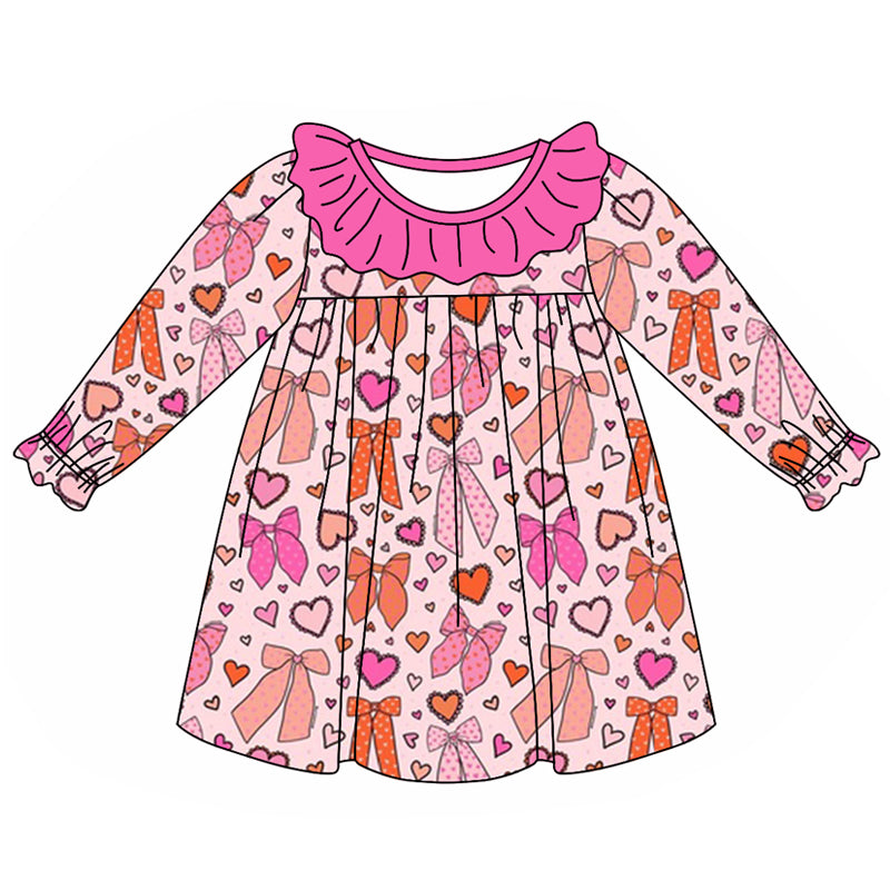 Baby Girls Valentines Hearts Knee Length Dresses Preorder