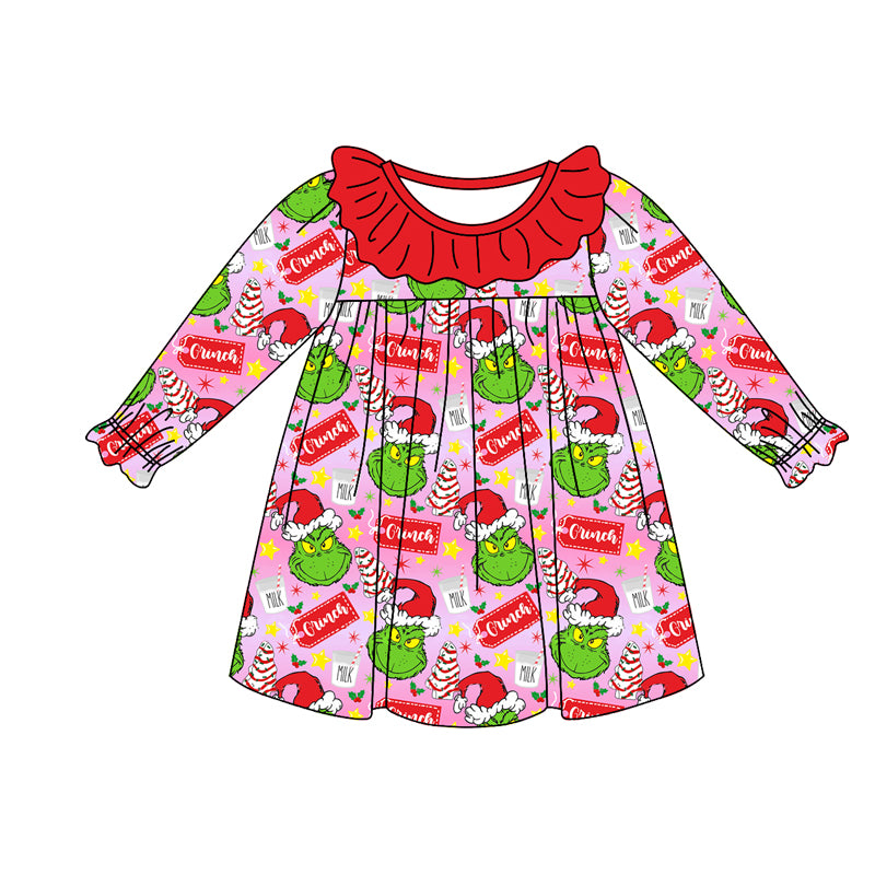 Baby Girls Christmas Frog Pink Cake Dresses Preorder