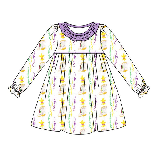 Baby Girls Mardi Gras Purple Knee Length Dresses Preorder