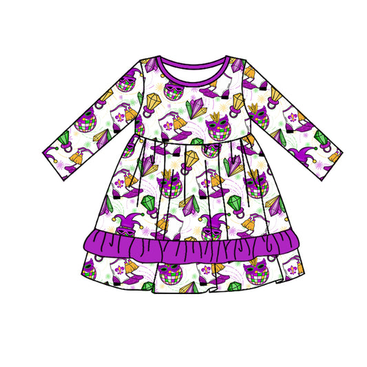 Baby Girls Mardi Gras Disco Knee Length Dresses Preorder