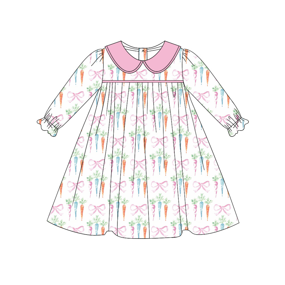 Baby Girls Easter Bows Rabbits Knee Length Dresses Preorder