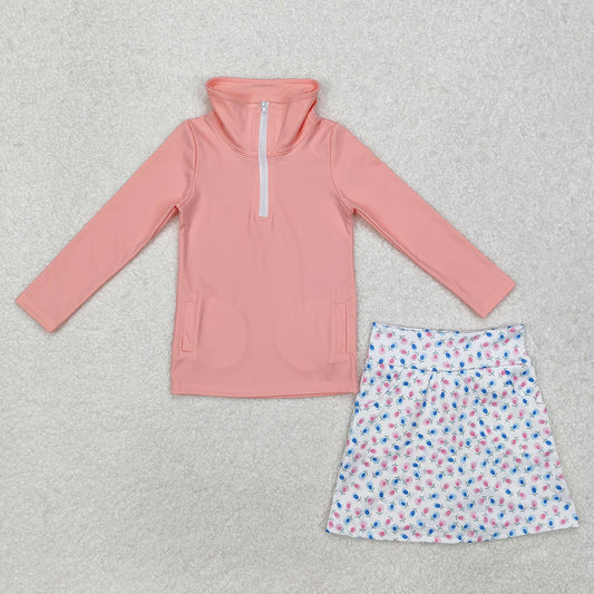 Baby Girls Pink Pullover Active Wear Top Shorts Skirts Clothes Sets