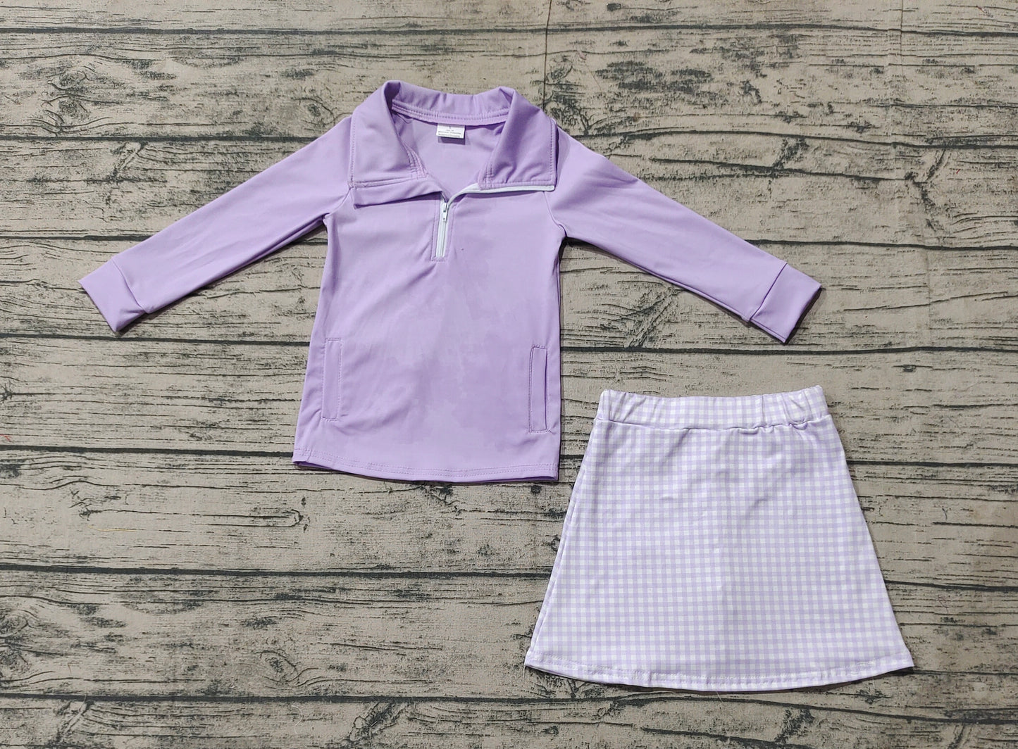 Baby Girls Lavender Pullover Active Wear Top Shorts Skirts Clothes Sets