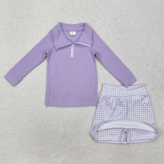 Baby Girls Lavender Pullover Active Wear Top Shorts Skirts Clothes Sets