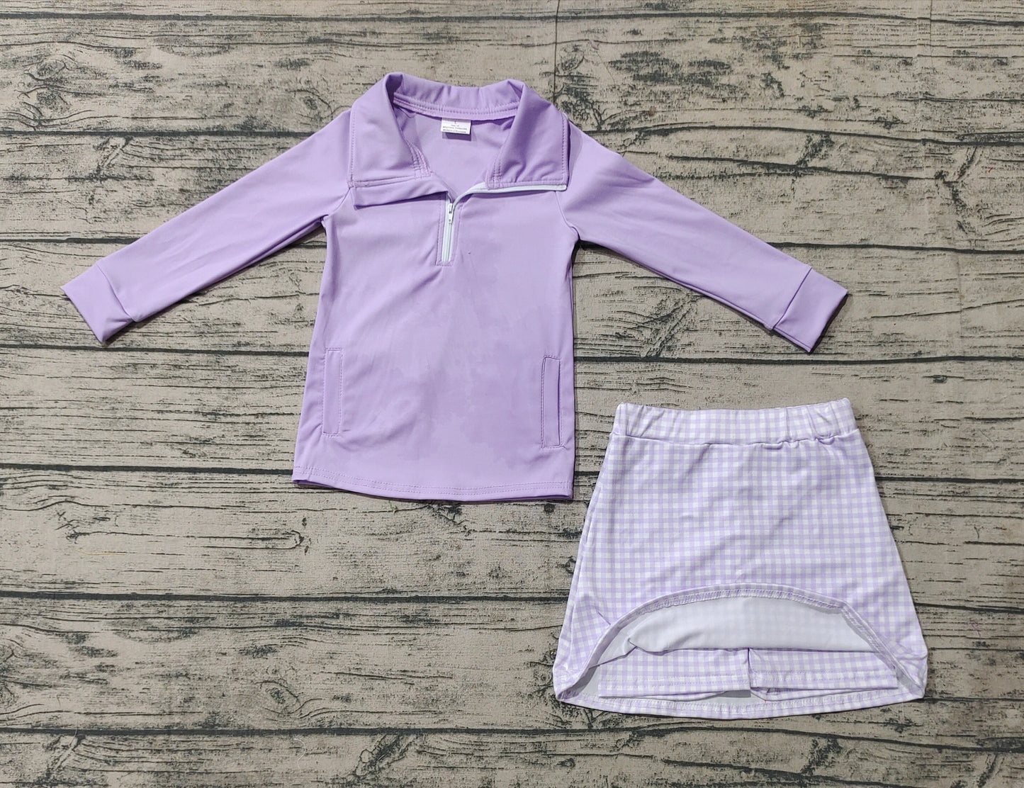 Baby Girls Lavender Pullover Active Wear Top Shorts Skirts Clothes Sets