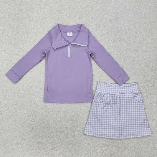 Baby Girls Lavender Pullover Active Wear Top Shorts Skirts Clothes Sets