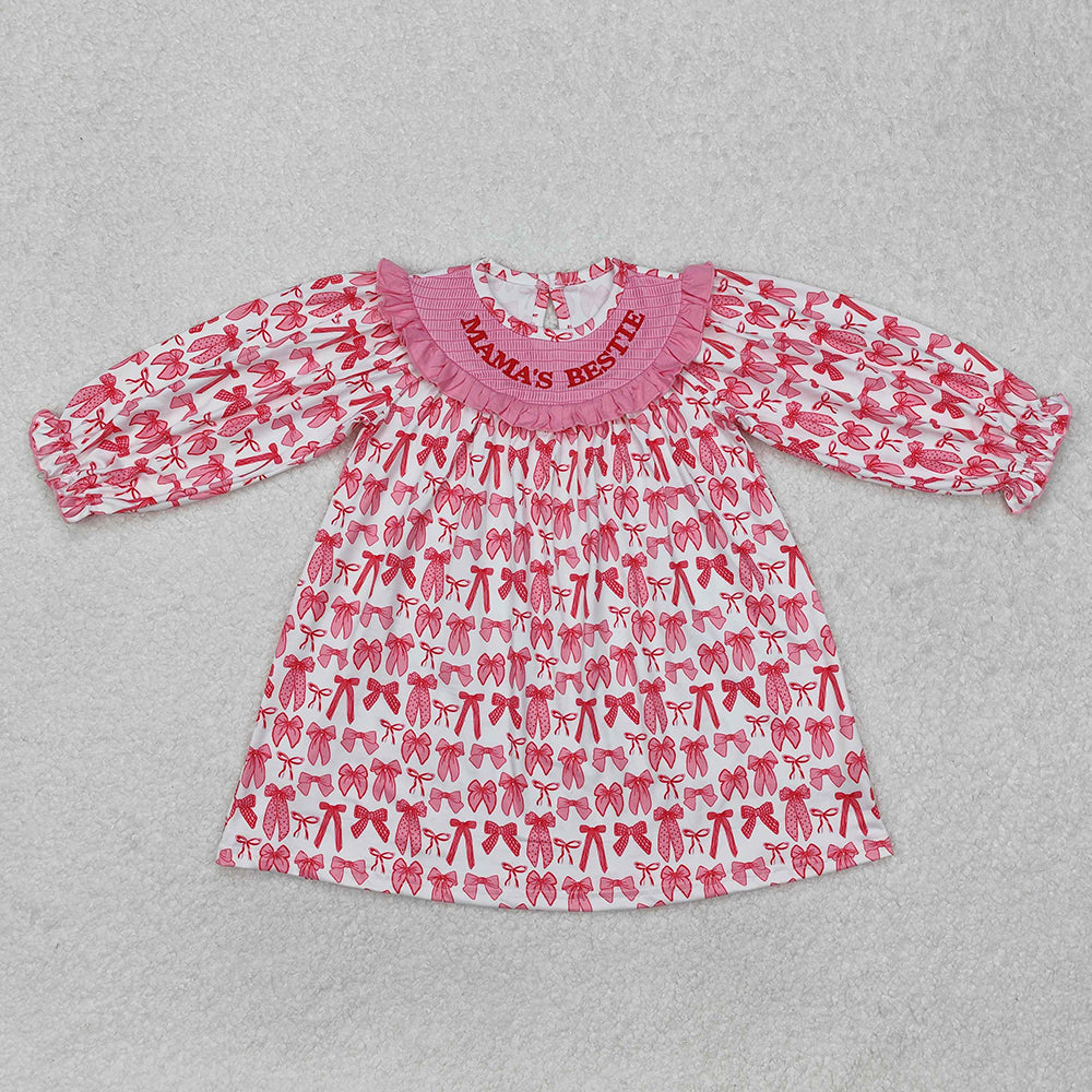 Sibling Baby Girls Mama's Bestie Smocked Rompers Dresses