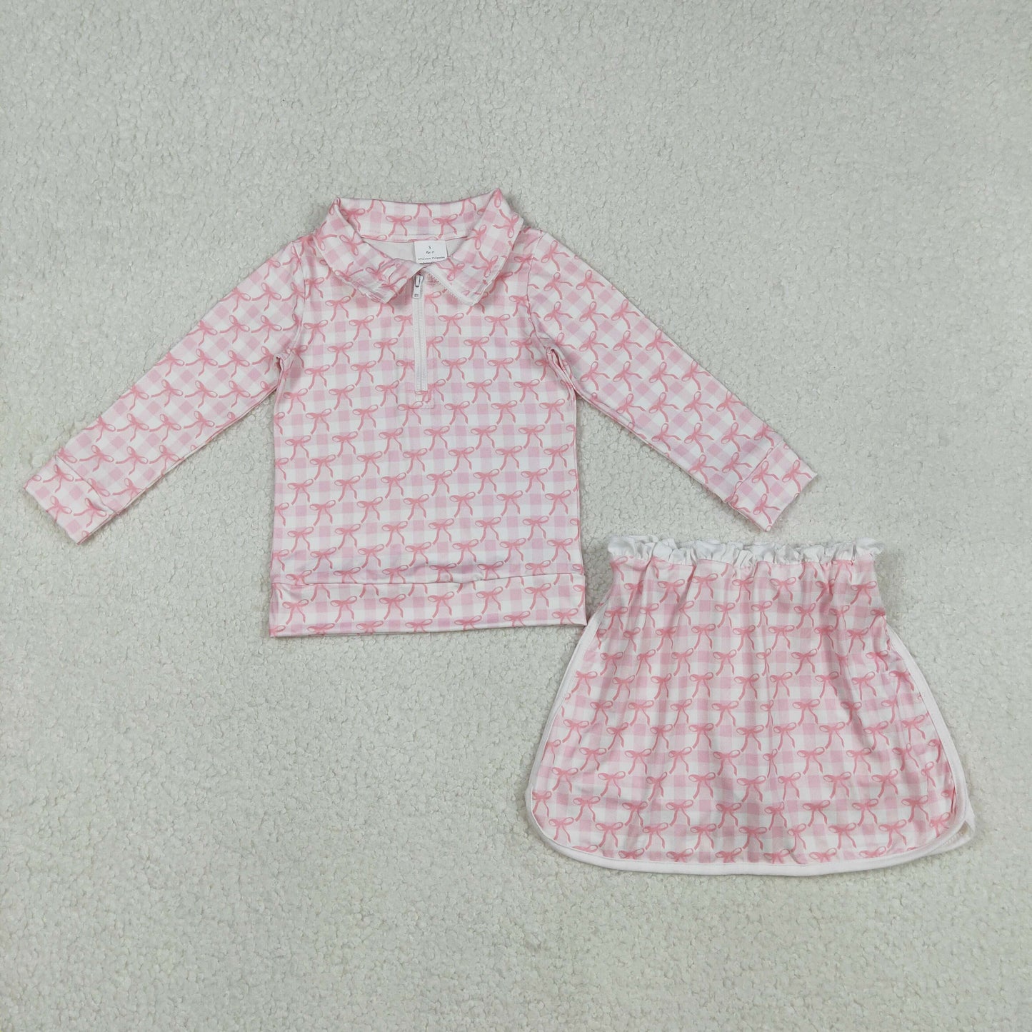 Sibling Baby Girls Long Sleeve Flowers Bows Zip Pumpkins Top Skirt Short Clothes Sets