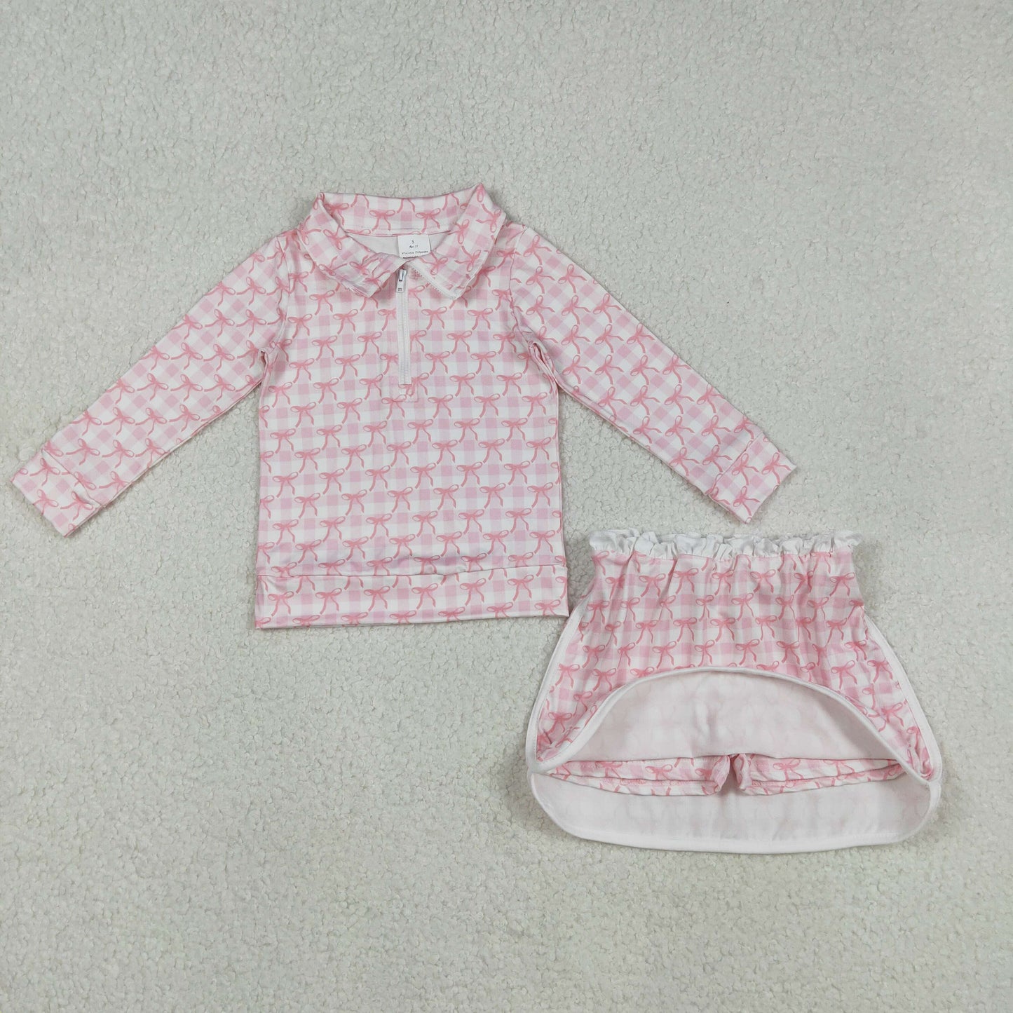 Sibling Baby Girls Long Sleeve Flowers Bows Zip Pumpkins Top Skirt Short Clothes Sets