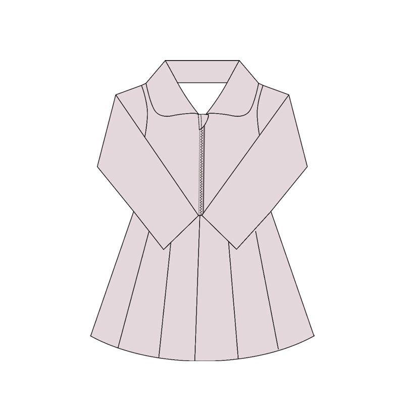 Baby Girls Lavender Long Sleeves Zipper Knee Length Dresses Preorder