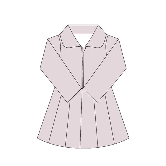 Baby Girls Lavender Long Sleeves Zipper Knee Length Dresses Preorder