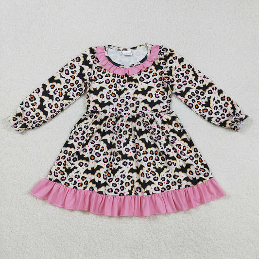 Baby Girls Halloween Leopard Bats Knee Length Dresses