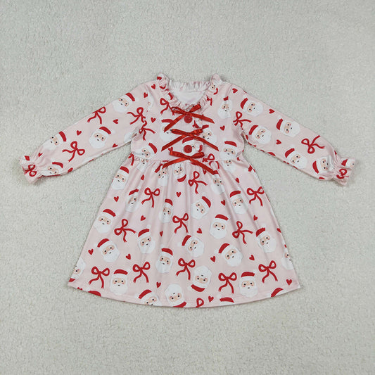 Baby Girls Red Bows Santa Christmas Knee Length Dresses