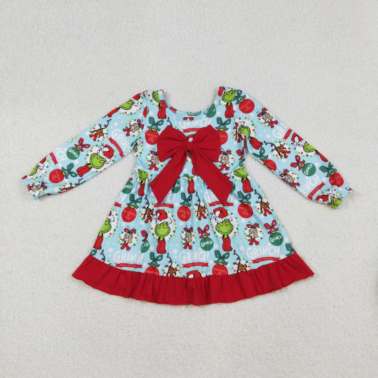 Sibling Baby Girls Christmas Frogs Deer Candy Cane Knee Length Dresses