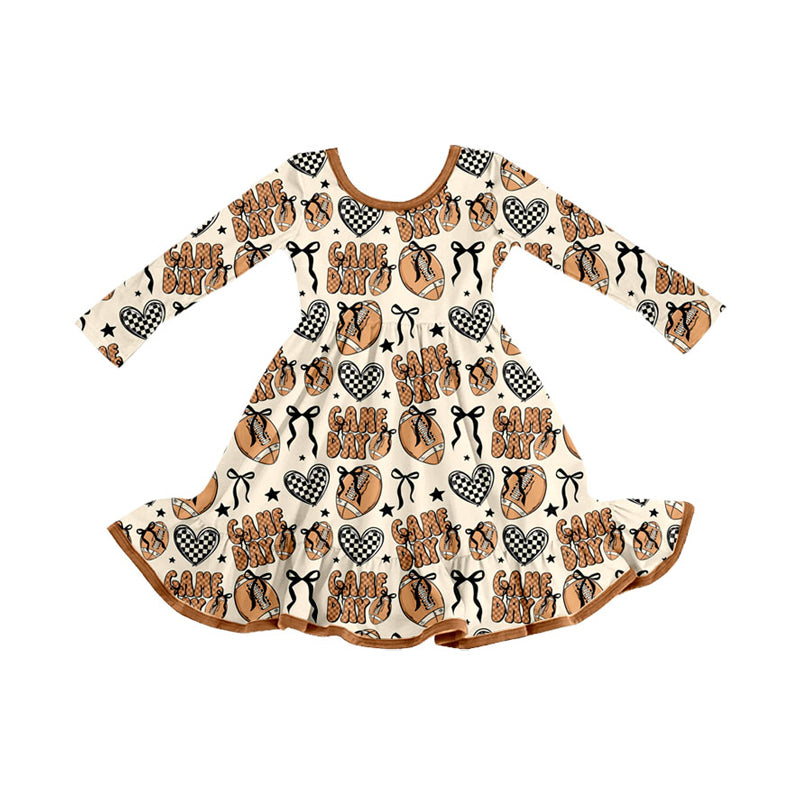 Baby Girls Game Day Footballs Team Knee Length Dresses Preorder