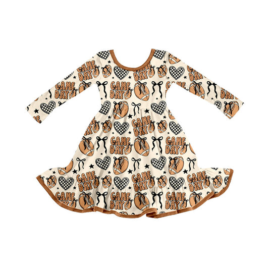 Baby Girls Game Day Footballs Team Knee Length Dresses Preorder