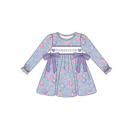 Baby Girls Mamas Cutie Flowers Bows Knee Length Dresses Preorder